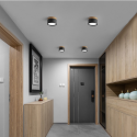 Panel decorativo sobrepuesto negro y madera 6w frio 6000k Iluminación