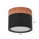 Panel decorativo sobrepuesto negro y madera 6w frio 6000k Iluminación