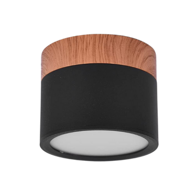 Panel decorativo sobrepuesto negro y madera 6w frio 6000k Iluminación