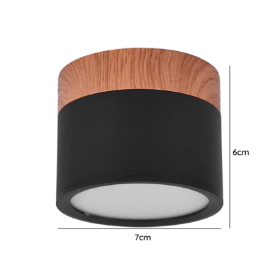 Panel decorativo sobrepuesto negro madera 6w 4000k Iluminación