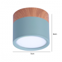 Panel decorativo sobrepuesto azul y madera 6w frio 6000k Iluminación