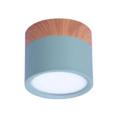 Panel decorativo sobrepuesto azul y madera 6w frio 6000k Iluminación