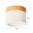 Panel decorativo sobrepuesto blanco y madera 6w frio 6000k Iluminación