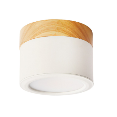 Panel decorativo sobrepuesto blanco y madera 6w frio 6000k Iluminación