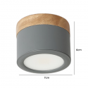 Panel decorativo sobrepuesto gris y madera 6w frio 6000k Iluminación