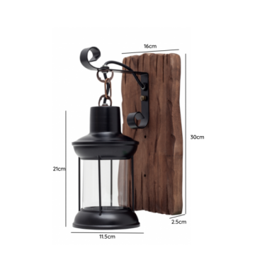 Apliqué porta ampolleta e27 d modelo madera kavet ii und Konnergie Iluminación