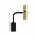 Apliqué negro madera porta ampolleta e27, Konnergie Iluminación