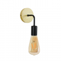 Apliqué negro madera porta ampolleta e27, Konnergie Iluminación