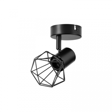 Apliqué negro simple porta e14 led, Konnergie Iluminación