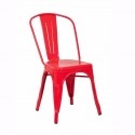 Sillas Metalicas Tolix. Juego 4 unidades Rojas Sillas Modernas Tipo Eames DSW