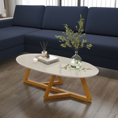 Mesa de Centro Classic Blanca / Madera Mesa plegable, Mesas