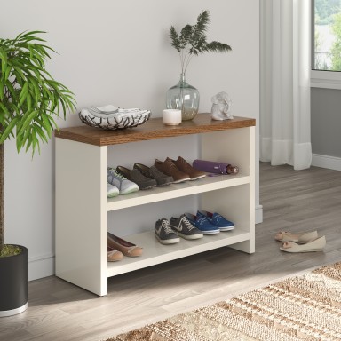 Zapatero 2 niveles Safira Blanco Muebles