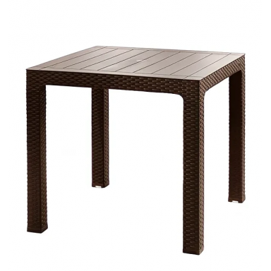 Mesa Roble con Ratán 80x80cm Reyplast Inicio