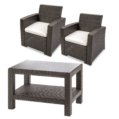 Set de balcón Tavarua 3 piezas Reyplast Terraza y Jardin