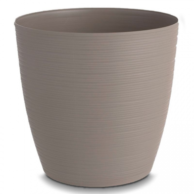 Maceta Redonda Estilo Piedra 18×16 cm Taupe Reyplast Terraza y Jardin