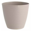 Maceta redonda estilo piedra Ø25 x 23 cm taupe, Reyplast Terraza y Jardin