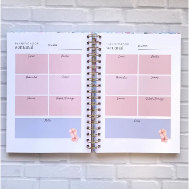 Planner Básico Flores Naranja Inicio