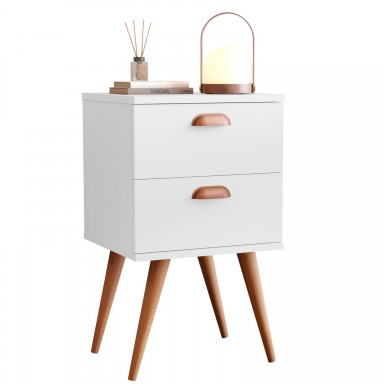 Velador 2 Cajones Candy Blanco Veladores