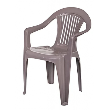 Silla Barcelona Con Brazo Taupe Reyplast Terraza y Jardin