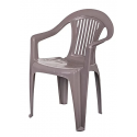 Silla Barcelona Con Brazo Taupe Reyplast Terraza y Jardin