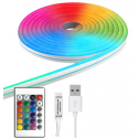 Cinta 5v neon 3535 108led ip54 10mm rgb c/adhesivo 3mt konnergie Iluminación