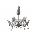 Set Mesa Más 4 Sillas y Quitasol Terraza y Jardin