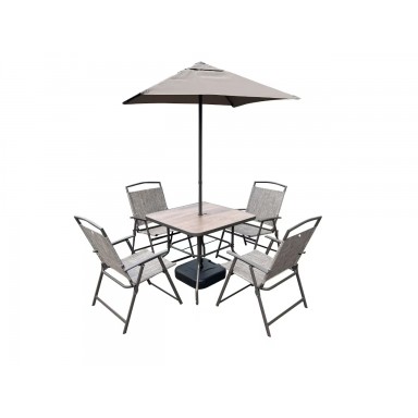 Set Mesa Más 4 Sillas y Quitasol Terraza y Jardin