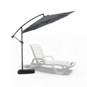 Set Quitasol Lateral Gris con Base Reforzada y Reposera Cabo Blanco Terraza y Jardin