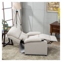 Bergere Reclinable Ibiza Leather Crema Sofás