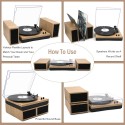 Tocadisco Bluetooth + Parlantes Modern Wood LPSC-008 Tocadiscos y Tornamesas