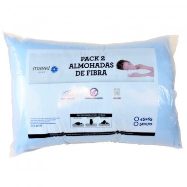 Pack 2 Almohadas 50x70cm Premium Eco Azulino, Masel Almohadas