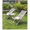 Juego 2 reposeras plegables mesa color Gris Terraza y Jardin