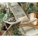 Juego 2 reposeras plegables mesa color Gris Terraza y Jardin