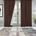 Cortinas Set B.O. Microfibra 2 pzas. 1.40 x 2.25 cm Chocolate. Masel Cortinas
