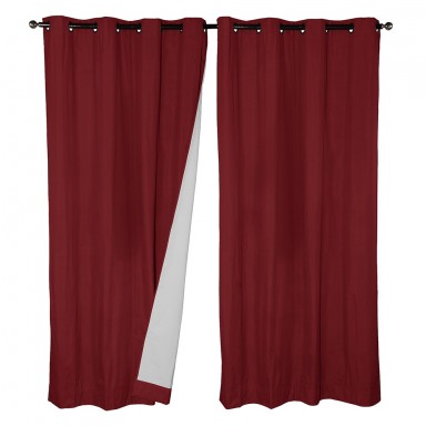 Cortinas Set B.O. Microfibra 2 pzas. 1.40 x 2.25 cm Rojo. Masel Cortinas
