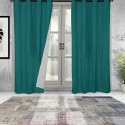 Cortinas Set B.O. Microfibra 2 pzas. 1.40 x 2.25 cm Turquesa. Masel Cortinas