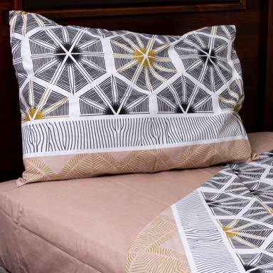 Juego de Sabanas Tie 2.5 Plazas Beige. Masel Sábanas