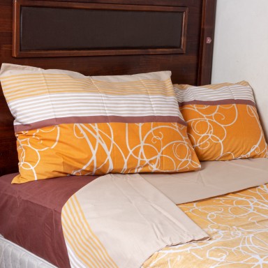 Juego de Sabanas Sinuo 2.5 plazas Chocolate. Masel Sábanas