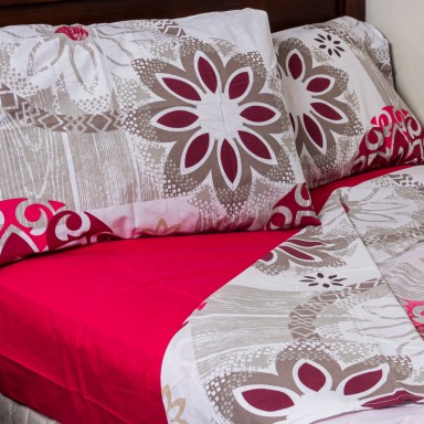 Juego de Sabanas Mandala 2.5 plazas Rojo. Masel Sábanas