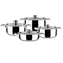 Juego de Ollas Verona 8 piezas Silver Acero Inoxidable. Masel Cocina