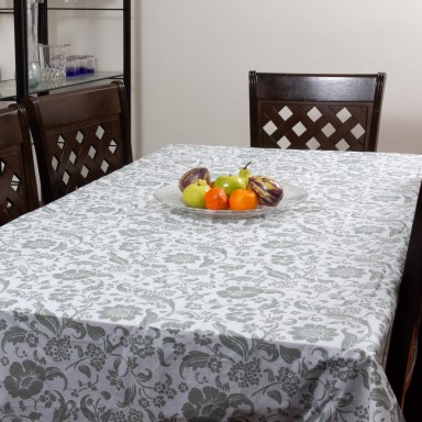 Mantel PVC Flores Rectangular 140 x 210 cm. Gris. Masel Cortinas