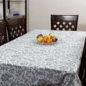 Mantel PVC Flores Rectangular 140 x 210 cm. Gris. Masel Inicio