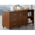 Gabinete con 3 cajones y ruedas color Caoba Escritorios