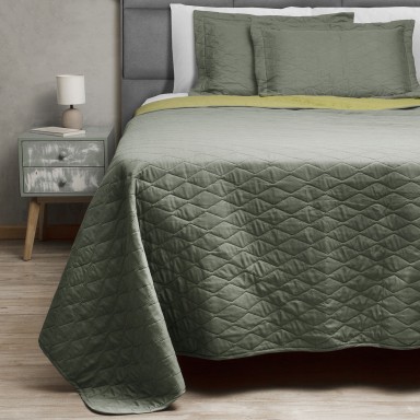 Quilt Bicolor 2,5 plazas Verde Pistacho. Masel Inicio