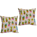 Set 2 cojines Lona Espanola Agave 50x50 cm. Blanco. Masel Inicio