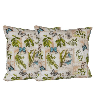 Set 2 cojines Lona Española Basil 50x50 cm. Verde. Masel Decoración