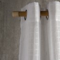Set de cortinas gasa cuadros 140 x 225 cms Blanco. Masel Cortinas