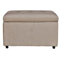 Mueble Banqueta Baul Felpa Beige. Masel Muebles