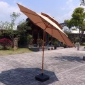 Quitasol 2.7m redondo Beige con base Terraza y Jardin
