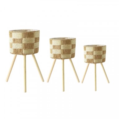Set de 3 maceteros de bamboo Mosset Maceteros